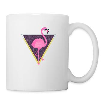 Tropical Flamingo Triangle | 80s Style - Mug - white - Right