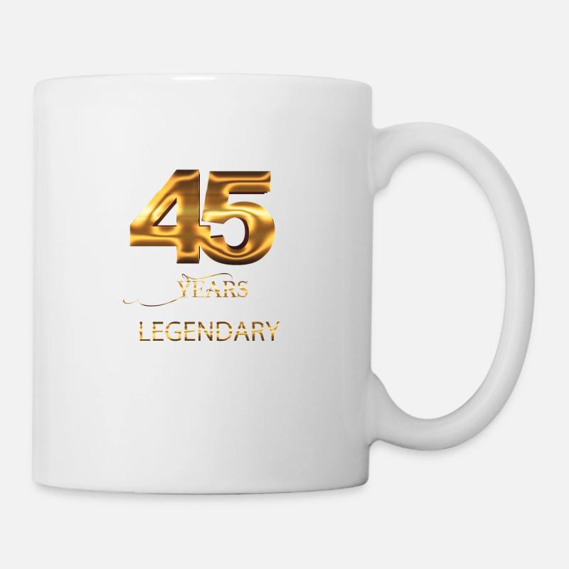 45. Geburtstag - Tasse - Weiß