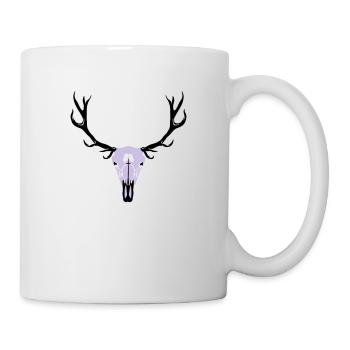 Hirschgeweih und Schädel - Tasse - Weiß - Rechts