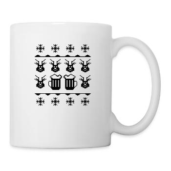beer pixels winter - Tasse - Weiß - Rechts