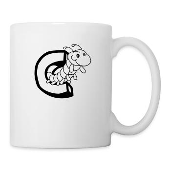 caterpillar caterpillar insect centipede letter C - Mug - white - Right