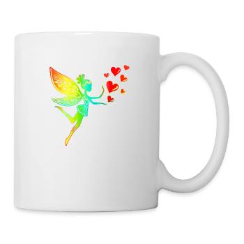 Fee Elfe Herzen Valentinstag Geschenkidee Liebe - Tasse - Weiß - Rechts
