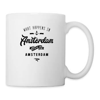 amsterdam happens stays - Tasse - Weiß - Rechts