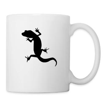 gecko silhouette - Tasse - Weiß - Rechts