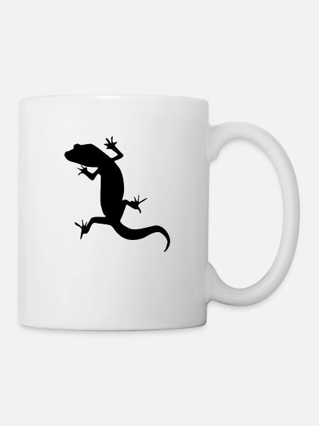 gecko silhouette - Tasse - Weiß
