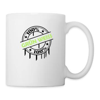 100_gruen_weiss - Tasse - Weiß - Rechts
