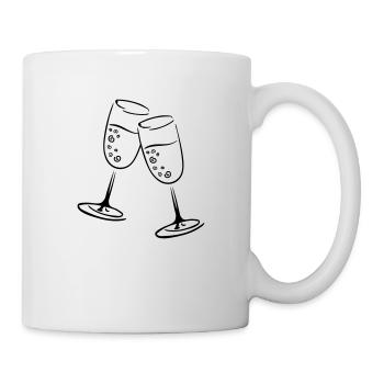 sekt glaeser illustration - Tasse - Weiß - Rechts