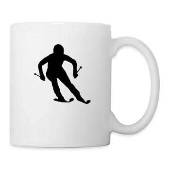 ski fahrer silhouette - Tasse - Weiß - Rechts
