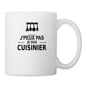 j'peux pas je suis cuisinier - Tasse - Weiß - Rechts