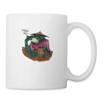 Smoking frog in the tabern - Mug - white - Right