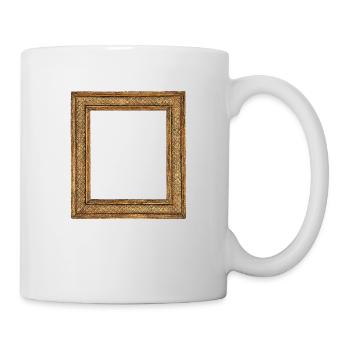 🖼️ Geschuppter goldener Bilderrahmen - Tasse - Weiß - Rechts