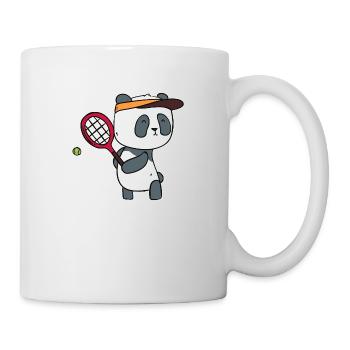 Tennis Panda Mannschaft Verein Team Sport Spieler - Tasse - Weiß - Rechts