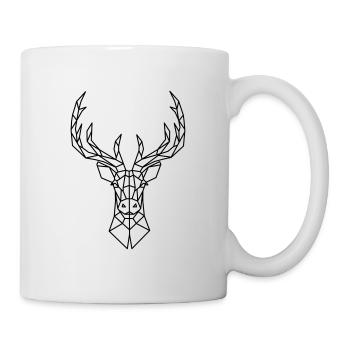 Cerf bois de cerf tête cadeau nature géométrie - Mug blanc - blanc - Droite