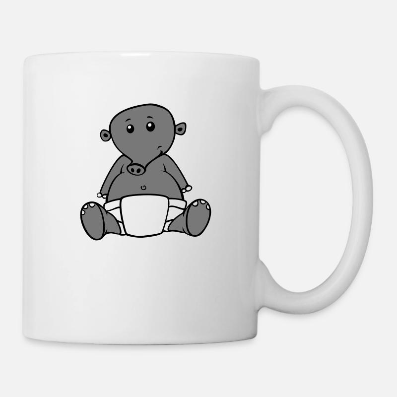 süßer Baby Elefant mit Windel - Tasse - Weiß