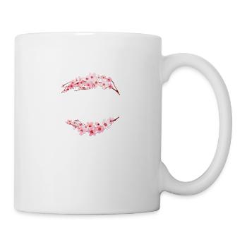 Customizable cherry blossom half wreath - Mug - white - Right