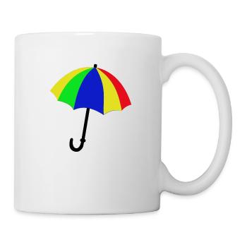 Logo bunter Regenschirm - Tasse - Weiß - Rechts