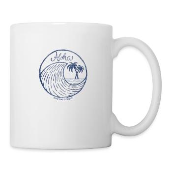 Aloha Logo Surf Design Navy - Tasse - Weiß - Rechts