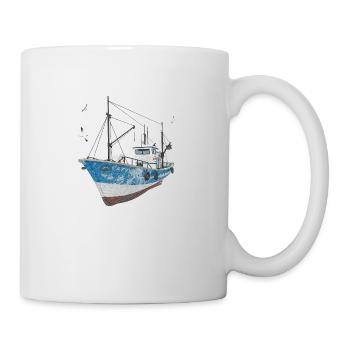 Fischkutter mit Seemöwen - Tasse - Weiß - Rechts