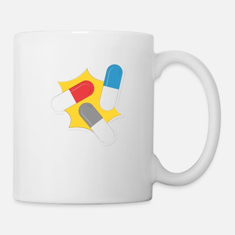 Pop art design cadeau rétro capsule médicament - Mug blanc - blanc