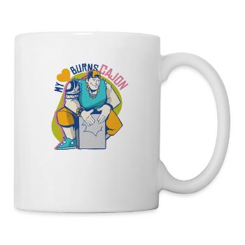 mon coeur brûle des tambours de cajon - Mug blanc - blanc - Droite