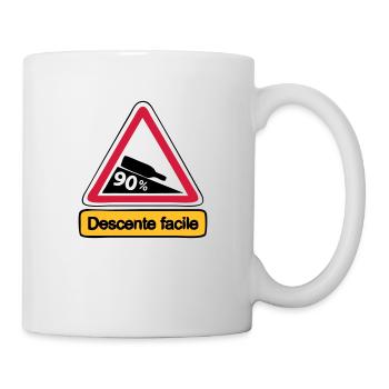 90 descente facile humour alcool - Mug blanc - blanc - Droite
