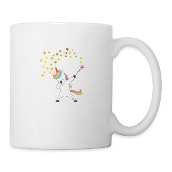 Licorne avec baguette magique, étoiles, personnalisable - Mug blanc - blanc - Droite