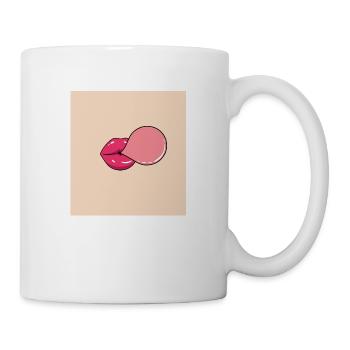 masque de drôle de visage bulle bulle de gomme - Mug blanc - blanc - Droite