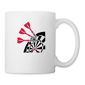 Dart Pfeil Dartscheibe - Tasse - Weiß - Rechts