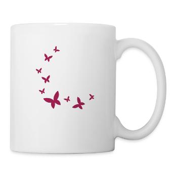 Noeud de décoration papillon Beaucoup de papillons - Mug blanc - blanc - Droite