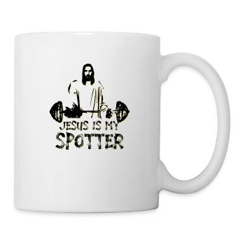Jesus is my spotter gym - Mug - white - Right