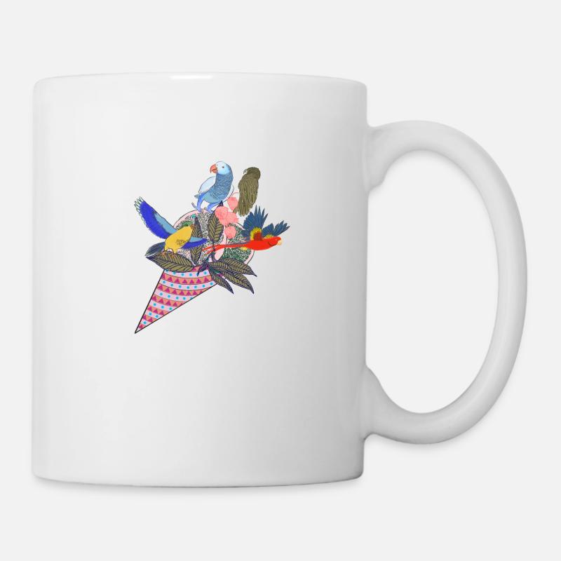 Glace aux perroquets tropicaux - Mug blanc - blanc