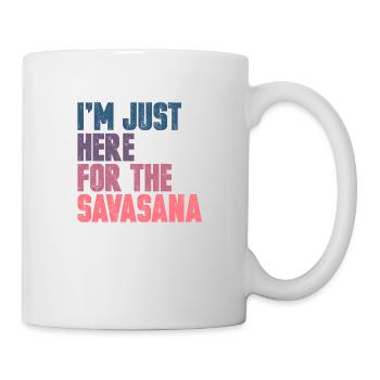 Je suis juste là pour le cadeau rétro de yoga savasana - Mug blanc - blanc - Droite