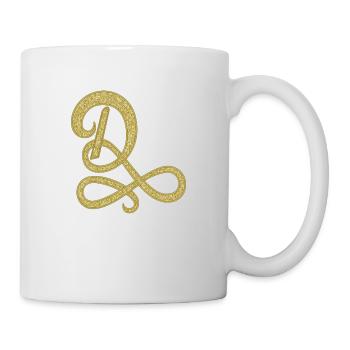 D - gold, letter, alphabet, monogram - Mug - white - Right
