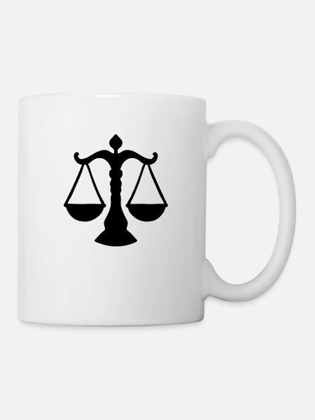 balance / signe de justice - Mug blanc - blanc