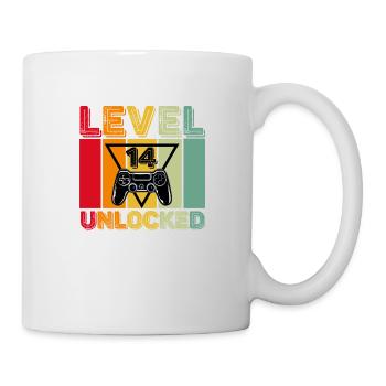 14th birthday gaming 14 year old level unlocked - Mug - white - Right