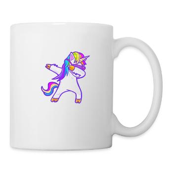 Licorne arc-en-ciel cool tamponnant - Mug blanc - blanc - Droite