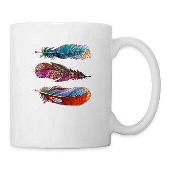 Colorful feathers - Mug - white - Right