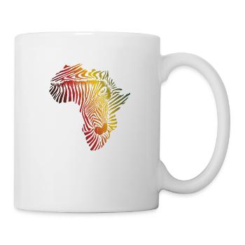 Color map of Africa made of zebra head and skin - Tasse - Weiß - Rechts