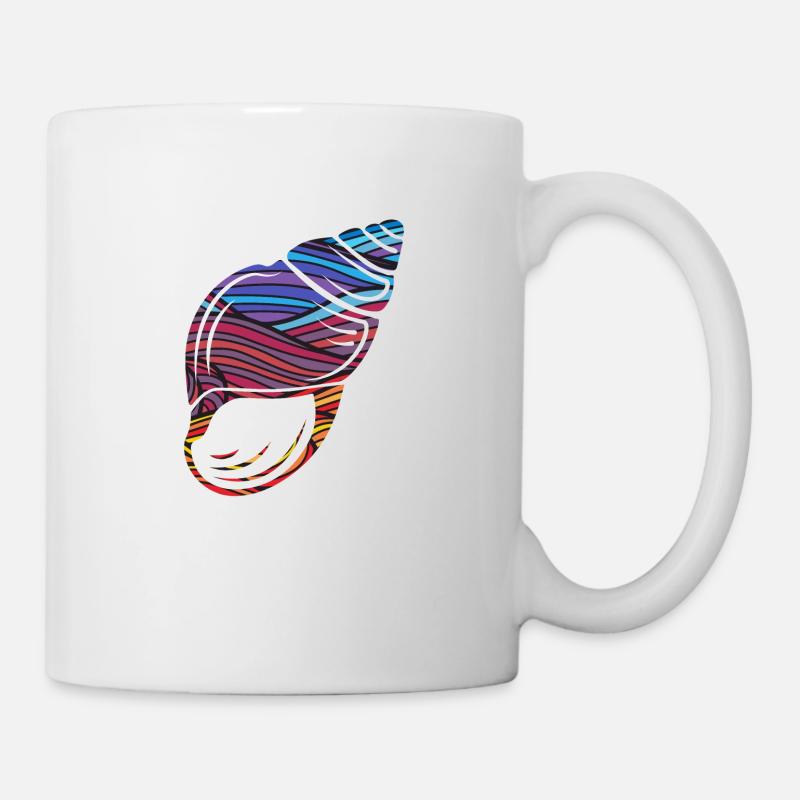 Vagues de la mer avec des couleurs - Mug blanc - blanc
