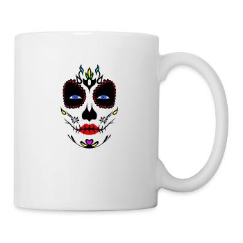 Masque mortuaire mexicain La Catrina, Santa Muerte - Mug blanc - blanc - Droite
