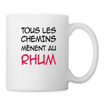 Tous les chemins mènent au rhum - Mug blanc - blanc - Droite