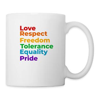 Love Respect Tolerance - Tasse - Weiß - Rechts