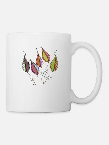 Blätter - Tasse - Weiß