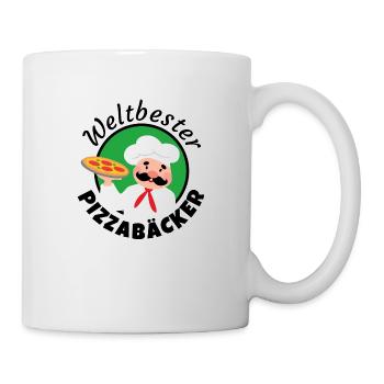 Weltbester Pizzabäcker - Tasse - Weiß - Rechts