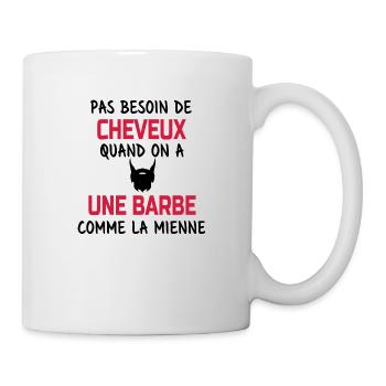 pas besoin de cheveux quand on a une barbe - Mug blanc - blanc - Droite