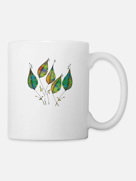 Blätter - Tasse - Weiß