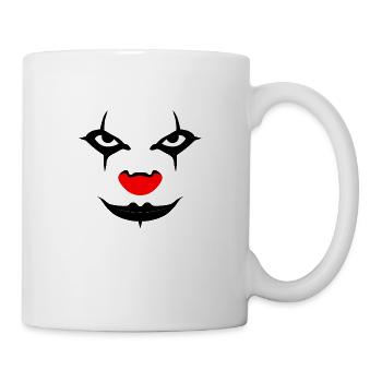 Halloween clown Horreur clown Joker Smile face - Mug blanc - blanc - Droite