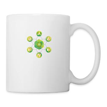 Green and yellow metatronic cube - Mug - white - Right