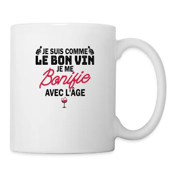 je suis comme le bon vin je me bonifie avec l'âge - Mug blanc - blanc - Droite