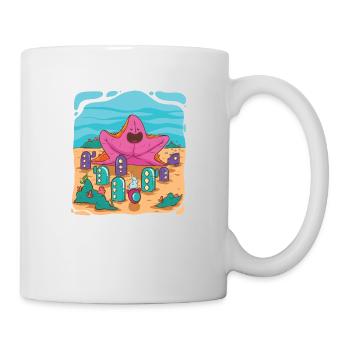 Starfish in underwater city - Mug - white - Right